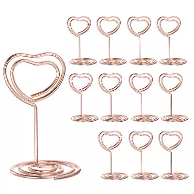 12pcs Table Number Holders Heart 50mm Tall 33mm Base Width Mini Rose Gold • £9.32