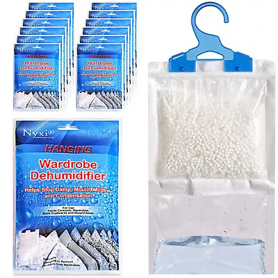 12 X Hanging Wardrobe Dehumidifier Stop Moisture Remover Damp Interior  • £16.50