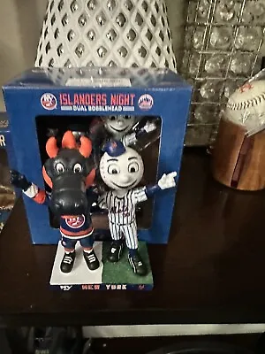 New York Mets & New York Islanders Mascot Bobblehead Mr. Met And Sparky MLB NHL • $40