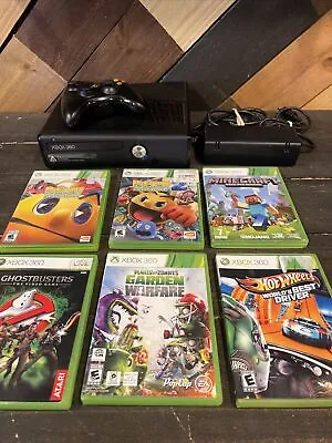 XBox 360 S Slim Console 6 GAME BUNDLE TESTED-NO HARD DRIVE • $115