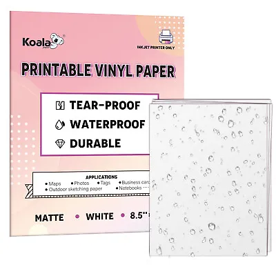 Lot Koala Printable Waterproof Paper For Inkjet Laser Matte Vinyl 8.5x11 11x17 • $17.99