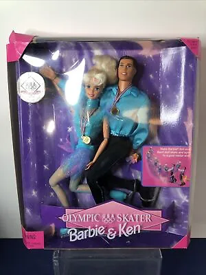 12” Mattel Barbie & Ken Dolls “Olympic Skaters” 1997 Nagano Gift Set NRFB • $20