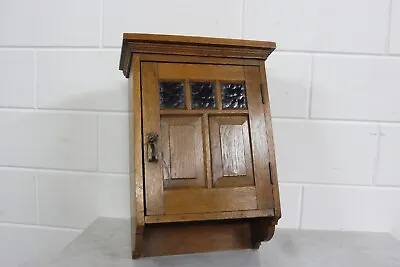 Antique Wooden Wall Cabinet Bathroom Cabinet Medicine Cabinet Oak Wood 1880s • $399