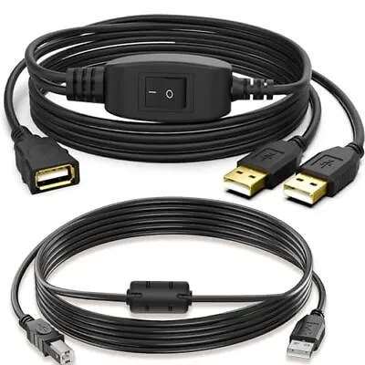 Herfair USB Splitter - 1 In 2 Out USB Splitter Y Cable Printer Cable • $18.99