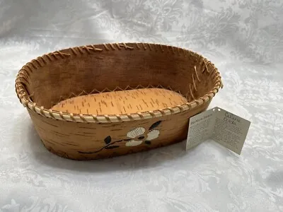 Unique And Rare Vintage Native Handmade Birch Bark & Porcupine Quills Basket • $116.32