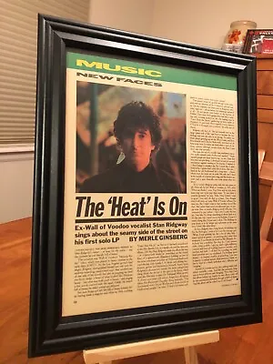 BIG 10x13 FRAMED STAN RIDGWAY (WALL OF VOODOO)  THE BIG HEAT  '86 LP ALBUM CD AD • $44.95