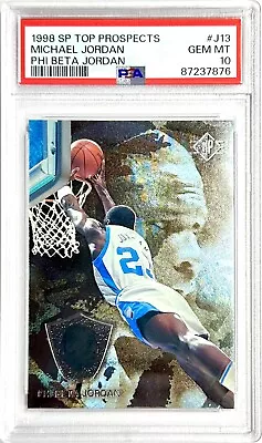 1998 Michael Jordan Upper Deck SP Top Prospects Pho Beta PSA 10 POP 9 UD Gem J13 • $23.23