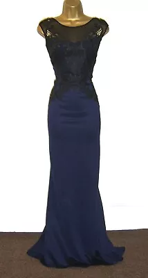 £44.99 • Buy Lipsy Navy Maxi Dress 16 Lace Ball Gown Evening Party Occasion Prom Wedding UK