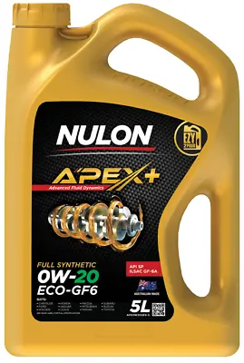 $95 • Buy Nulon Apex+ 5 Litre Full Synthetic 0w-20 Eco-gf6 Engine Oil