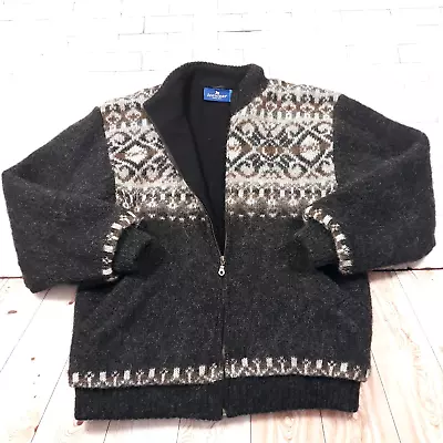 Icewear Full Zip Sweater Mens Small Heavyweight 100% Pure Wool Gray Cozy Iceland • $74.99