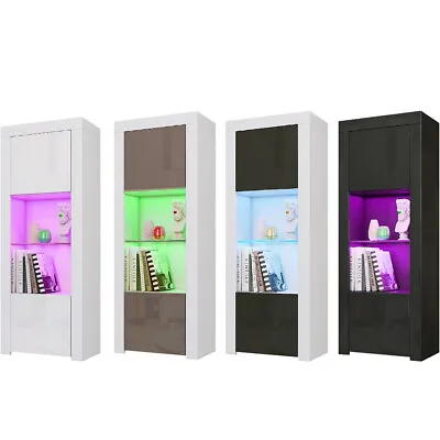 £84.99 • Buy Cabinet Sideboard Unit Cupboard Display High Gloss 2 Doors With RGB LED Light UK