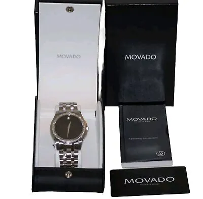 Movado Men’s Rare Corporate Exclusive Diamond Watch .80 Carats Bezel MINT • $1195.95