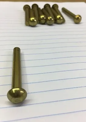 1/4 X 2 Rivet Solid Brass Round Head Long Blacksmith Antique 1/4  2  (20 Pieces) • $39.99