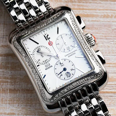 Michele Deco Modern II Diamond Chronograph Watch • $1199