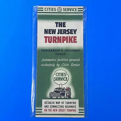 Vintage 1953 CITIES SERVICE The New Jersey Turnpike ROAD MAP - NOS • $8