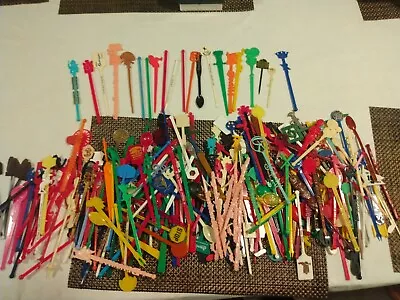 Vintage Vegas NY Mexico Canada Plus More Lot Of 250+  Cocktail Swizzle Stick  • $64.99
