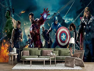 3D Marvel Movie Avengers Self-adhesive Removable Wallpaper Murals Wall 464 • $160.52