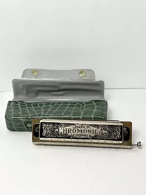 THE SUPER CHROMONICA MODEL 270 BY M. HOHNER WITH ORIGINAL GREEN VINYL CASE Key C • $70