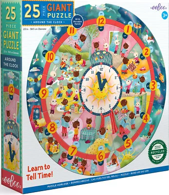 EeBoo - Around The Clock Giant Round Puzzle 25pc • $34.99