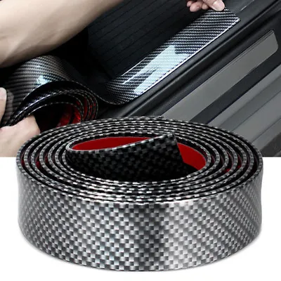 Carbon Fiber Style Car Scuff Plate Door Sill Cover Panel Step Protector Sticker • $12