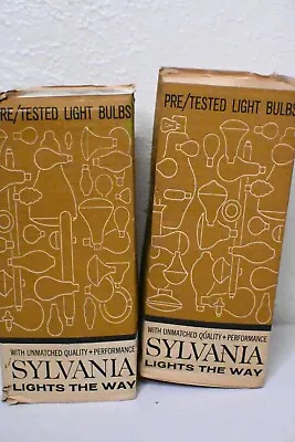 VINTAGE Sylvania 300W 120V Silvered Bowl Mogul Base Light Bulb PAIR • $24.99