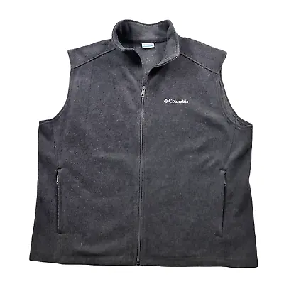 Columbia Fleece Vest Mens Mens XL Grey Full Zip • $20.49