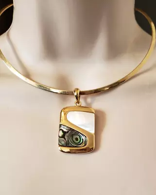 Lia Sophia Water World Slide - Gold Tone  Genuine Abalone & Mother Of Pearl • $6.99