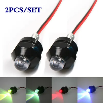 Black Mini Pair Motorcycle Flashing Strobe LED Light Emergency Indicator 12V • $6.35