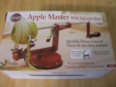 Red Norpro Apple Master Parer Corer Slicer Vacuum Base W/Manual  New & Free Ship • $29.95