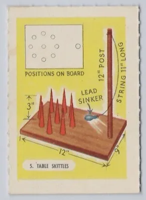 1946 Kellogg's All-Wheat Things To Make TABLE SKITTLES #5 Vintage Card • $8.35