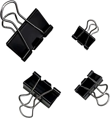 Binder Clips Paper Clamps Office Supplies 4 Assorted Sizes 120 Pcs Modern NEW • $9.59
