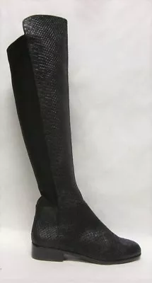 Michael Kors Bromley Distressed Embossed Black Flat Boot - SIZE 5.5 • $225