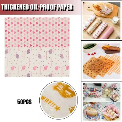 £5.71 • Buy 50PCS Food Wrapping Wax Paper Hambur Sandwich Bread Candy Wrap Packing Paper