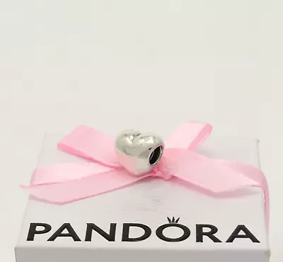 (B2) Authentic Pandora Plain Puffed Heart Sterling Silver Charm S925 ALE • £8