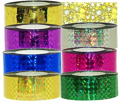 Holographic Prismatic Tape 1  X 147ft(45m) | Hula Hoops Arts Craft Wrapping • £6.99