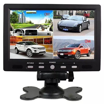7 Inch 4 Split Quad Video Display 4 Video Input TFT LCD Car Rear View Monitor • $55.89