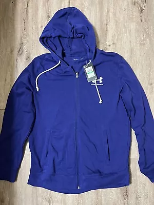 Under Armour Men's Large Full Zip Hoodie - Purple - Rival Terry NEW • $27.19