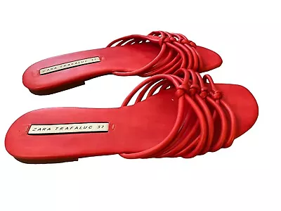 $14.96 • Buy Zara Flat Strappy Sandals Size Eu 37 / Us 6.5