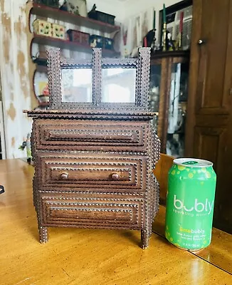 Tramp Art Doll Dresser Box • $150