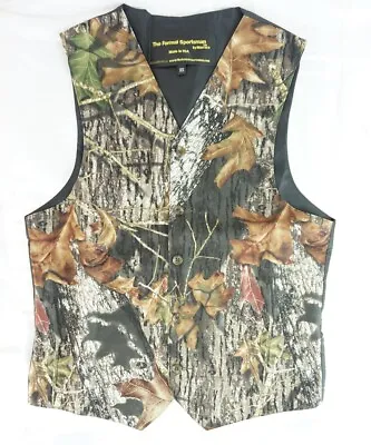 New Mossy Oak Break Up Camo Full Back Formal Wedding Vest Mens Kids Childs Prom • $36