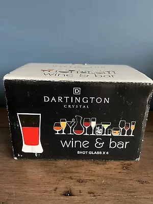 Dartington Crystal Wine & Bar Shot Glasses Set Of 6 Boxed Home Bar BBQ • £20