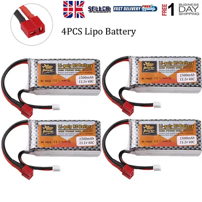 £72.19 • Buy 11.1V 1500mAh 3S LiPo Battery 40C Deans T Plug For RC Car Airplane Helicopter