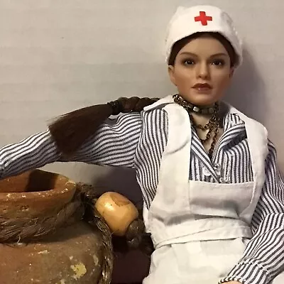 12” German DRK Nurse(Red Cross) WWII 1/6 ScaleClay H2o PotBed Roll 1 Of Kind • $60