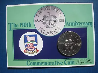 Falkland Islands 150th Anniversary Commemorative 50p Crown 1983. • £4.99