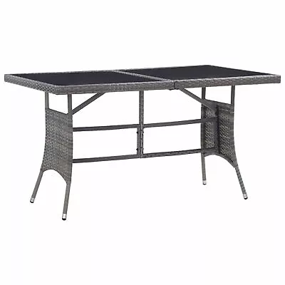 Garden Table Grey 140x80x74  Poly Rattan U4Z8 • $347.68