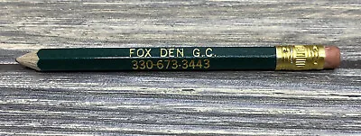 Vintage Sharpened Pencil Fox Den Golf Club Green Gold￼ • $7.79