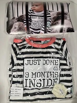 Just Done 9 Months Inside Lazy Baby Baby Grow Sleepsuit Brand New 0-6 Months • £18