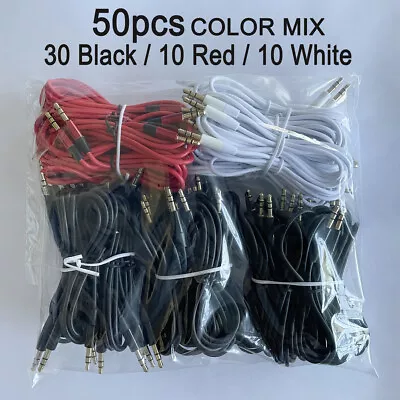 50x Lot Wholesale 3.5mm AUX AUXILIARY Cable Cord Male Stereo Audio IPod CAR 100x • $46.88