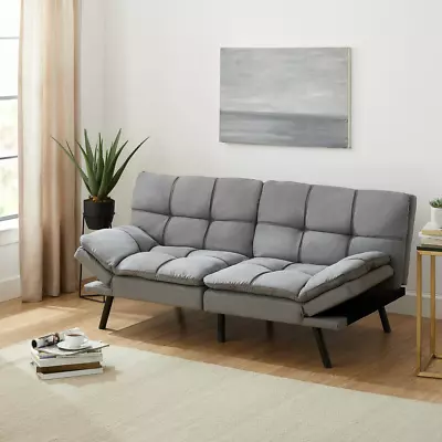 Memory Foam Futon Sofa Bed Couch Sleeper Convertible Foldable Loveseat Full Size • $173.65