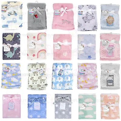 £8.95 • Buy Baby Newborn Cute Soft Fleece Blanket Pram Crib Moses Basket Girl Boy Unisex